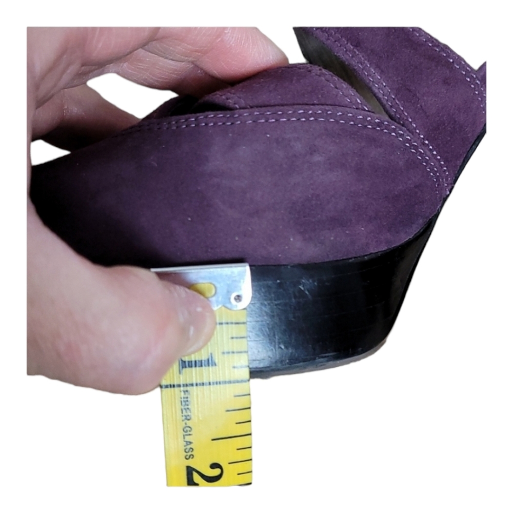 Marc Fisher Women's Suzy Suede leather platform strappy heels black purple 9 M - Picture 14 of 15